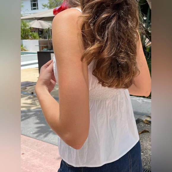 Brandy Melville Tiffany White Adjustable Spaghetti Strap Cotton Tank Top, NWT - Picture 4 of 9